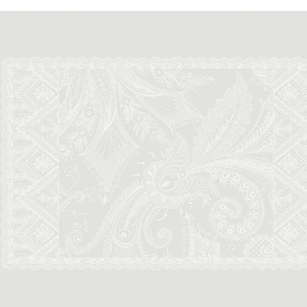 Set pur coton anti tache motif jacquard Grace perle