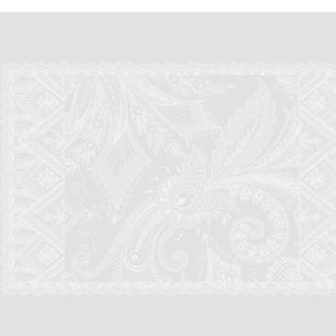 Set pur coton anti tache motif jacquard Grace perle