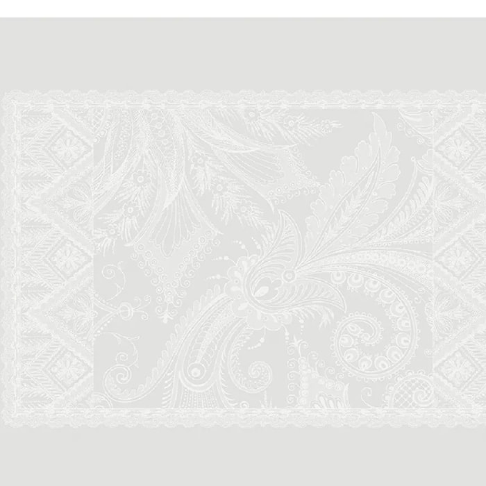 Set pur coton anti tache motif jacquard Grace perle