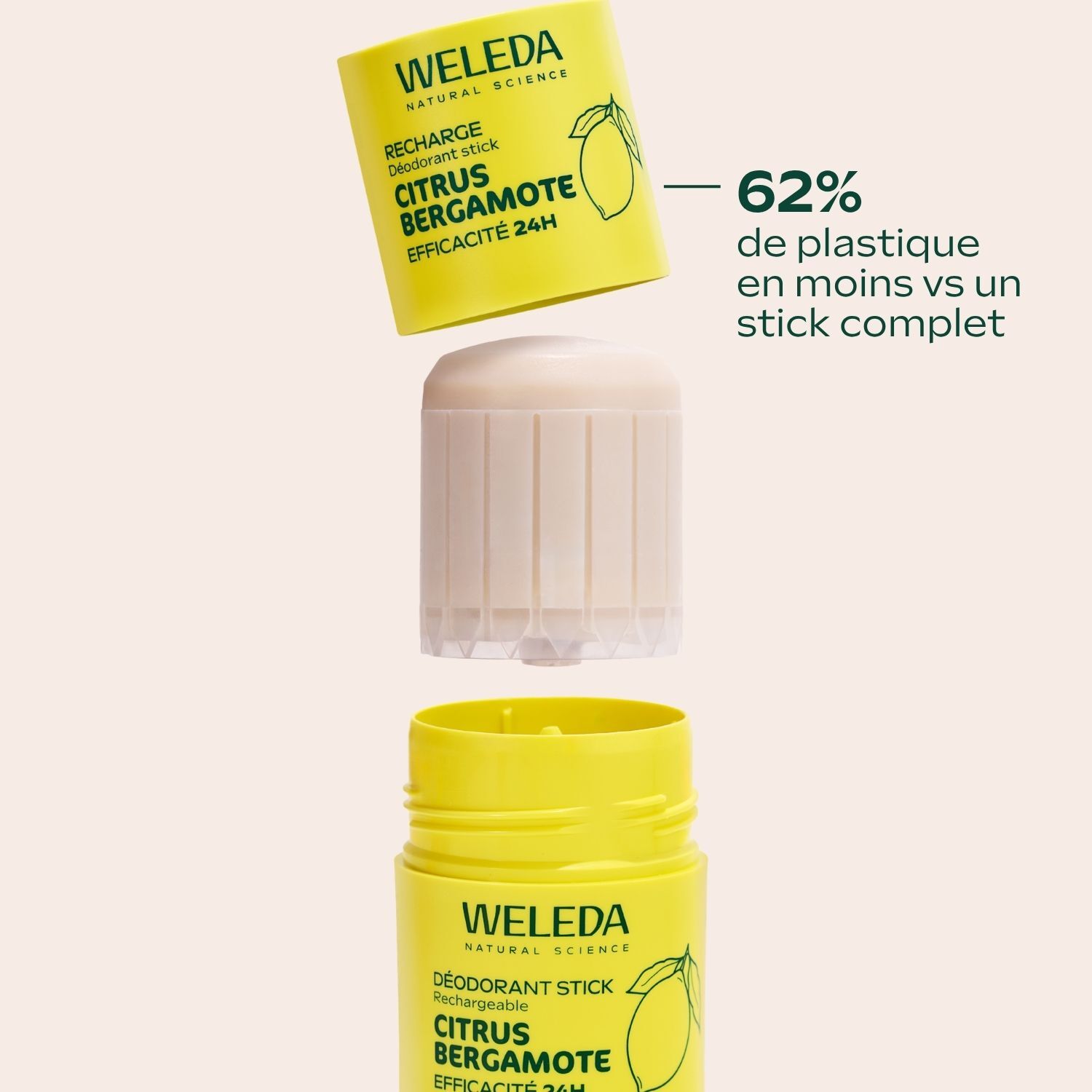WELEDA - Déodorant Stick Rechargeable Citrus Bergamote 50g