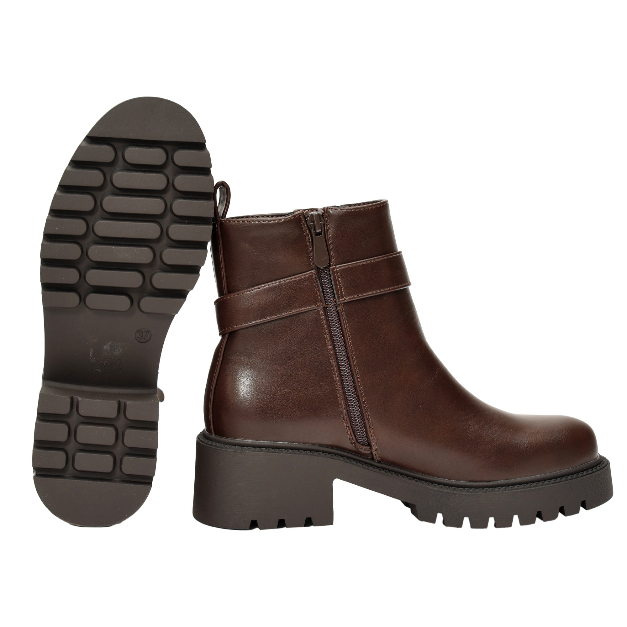 Stivaletti in simil pelle con fondo in gomma