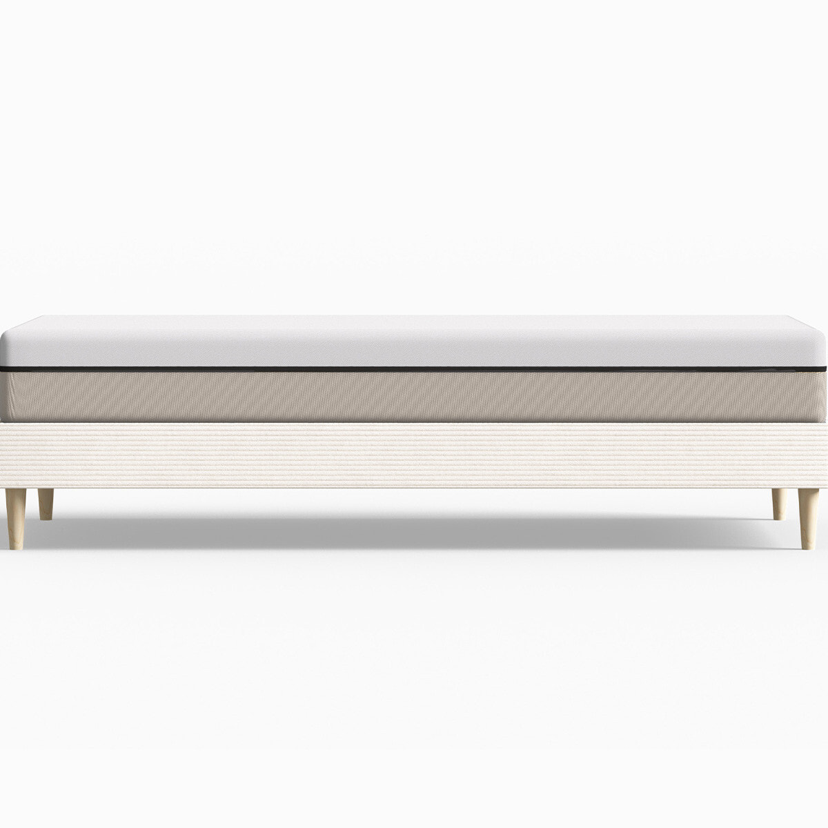 Lit en velours côtelé + Matelas Hybride à ressorts ensachés - DINA & SPRING ELITE
