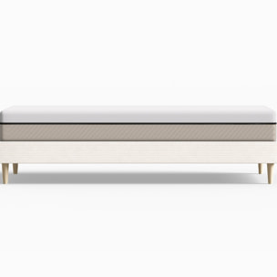 Lit en velours côtelé + Matelas Hybride à ressorts ensachés - DINA & SPRING ELITE