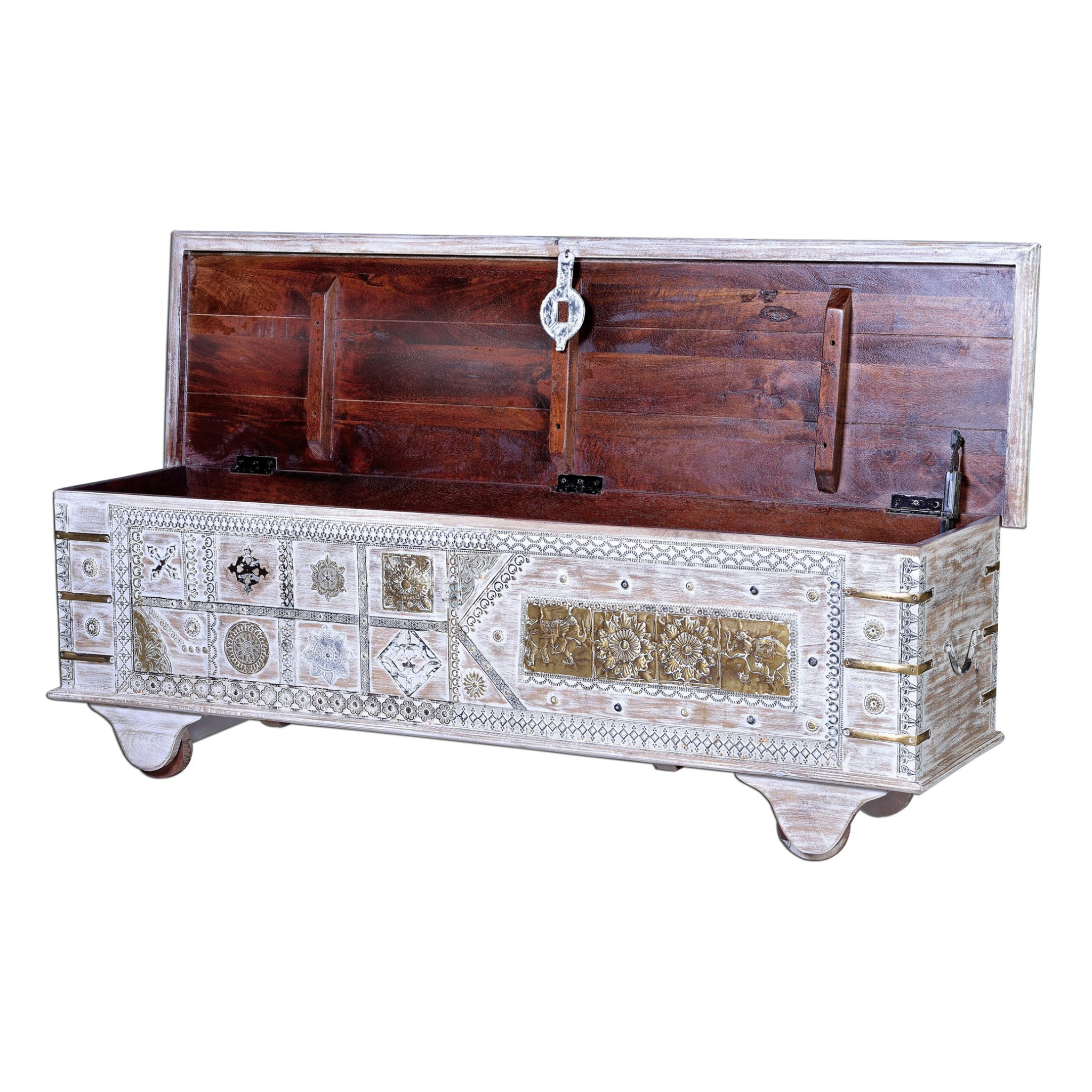 Baúle de Madera de Mango 145 Cm Estilo Étnico Vintage