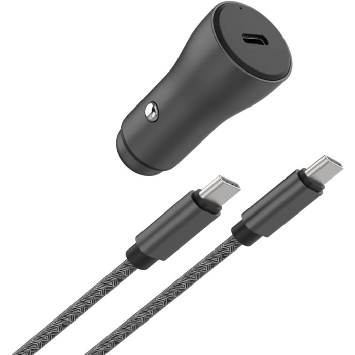 Chargeur allume cigare ADEQWAT 30W USB-C + Cable USB-C 1m noir
