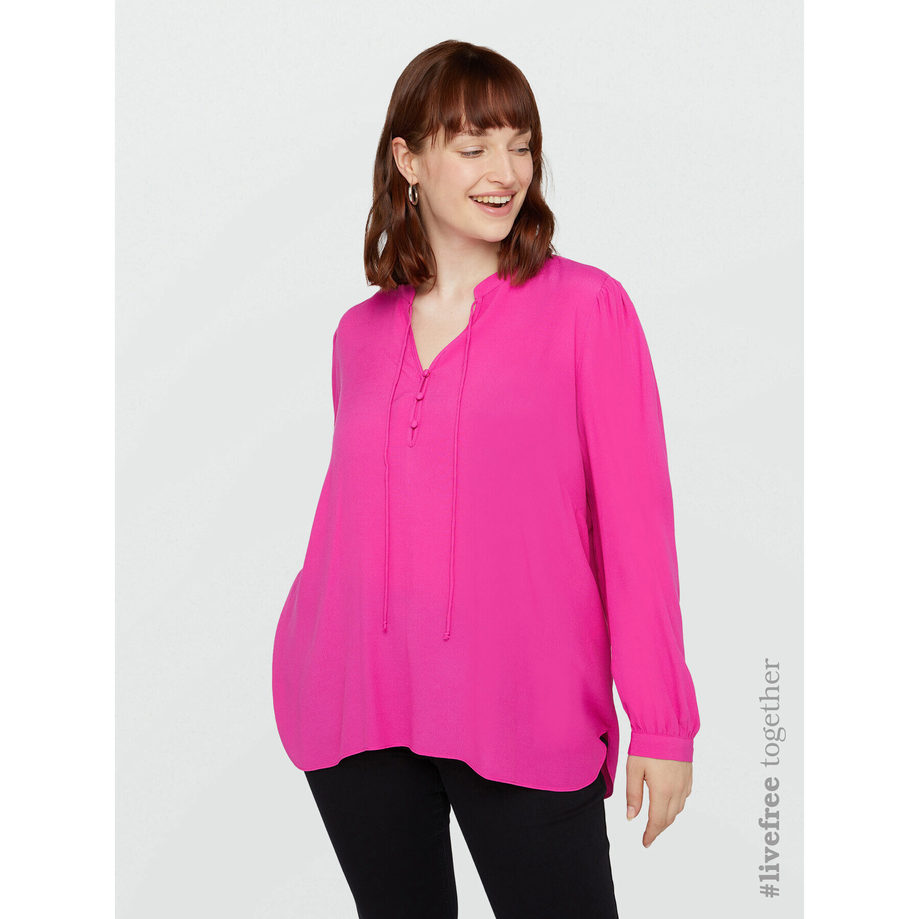 Fiorella Rubino - Blusa de viscosa LENZING™ ECOVERO™ - Fuchsia