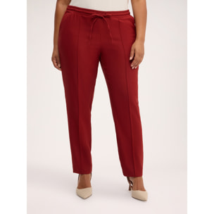 Fiorella Rubino - Pantaloni gamba dritta con coulisse - Marrone