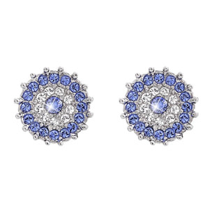 Pendientes Round Pave' adornado con cristales de Swarovski