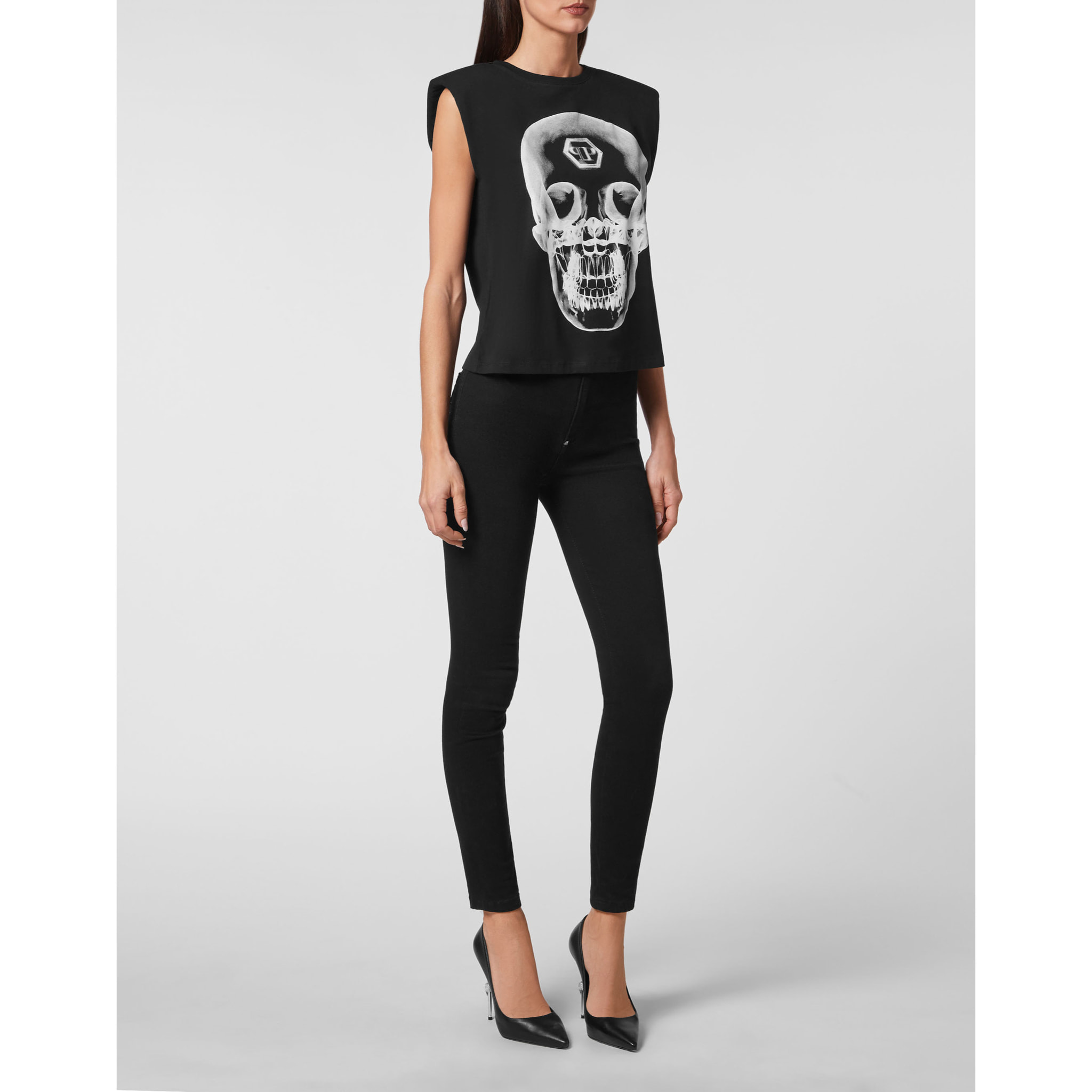 PHILIPP PLEIN Camiseta Cuello Redondo SKULL