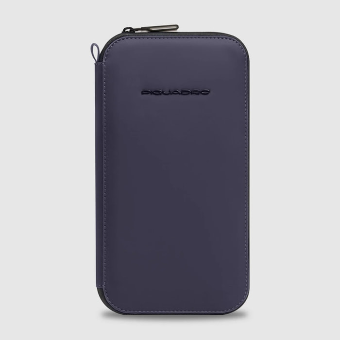 Piquadro Porta passaporto con zip, porta carte di credito e protezione RFID