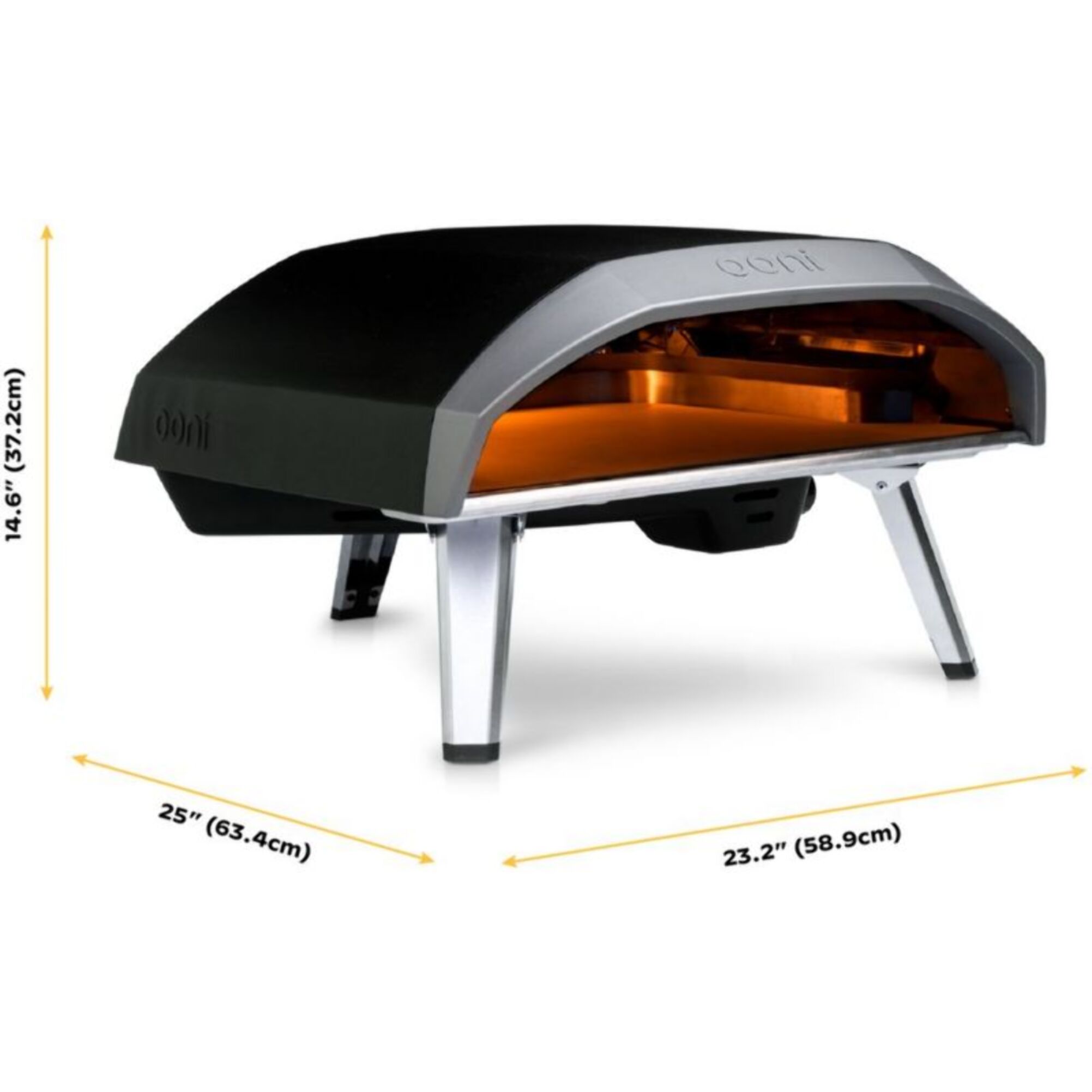 Four à pizza gaz OONI Koda 12 noir pizza 30 cm, préchauffage 15 min, de 280 à 500°C