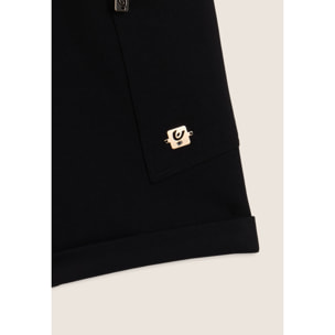 Shorts Junior con zip dorate e risvolto