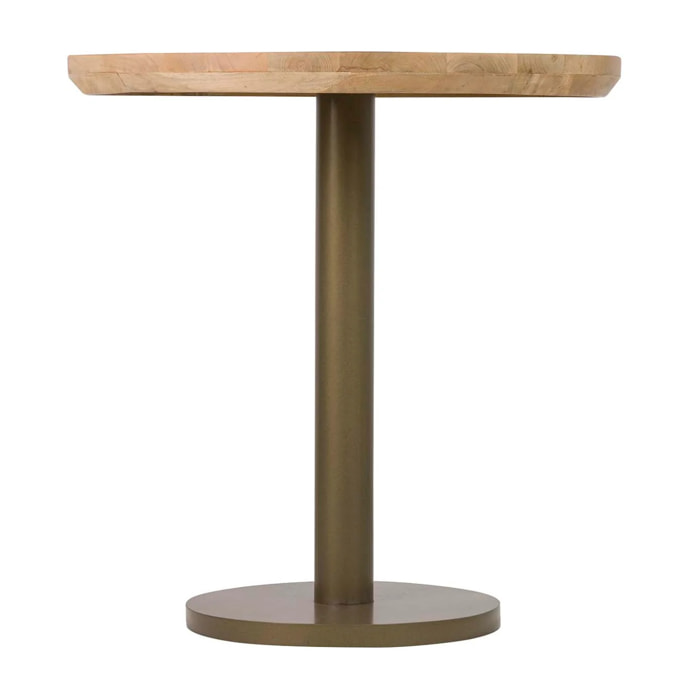 Mesa Comedor Madera Mango Metal Marrón 70x70x75 Cm