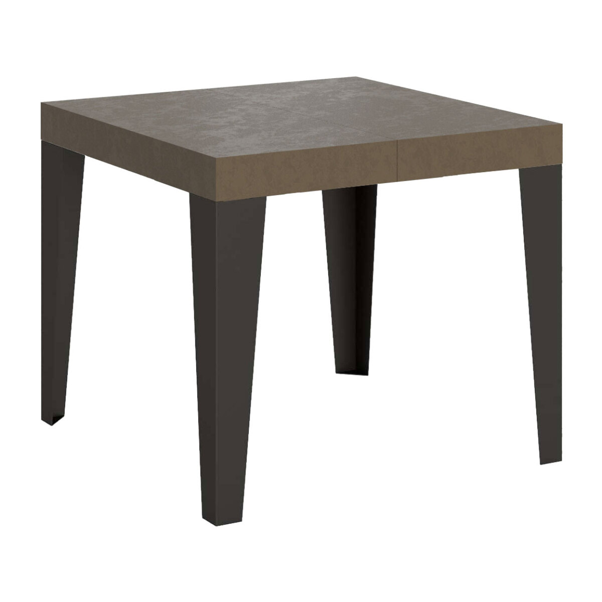 Table extensible 90x90/246 cm Flame taupe pieds anthracite