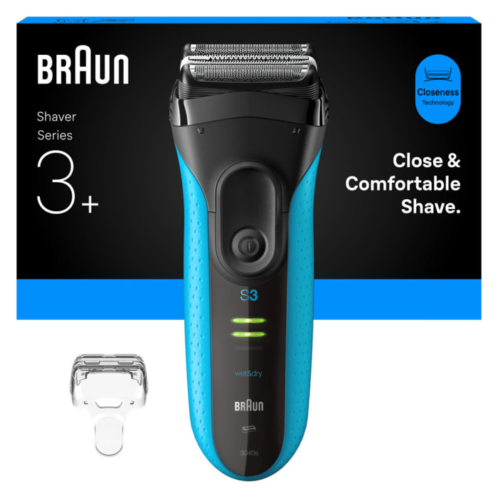 Braun Series 3+, Rasoir, Tondeuse de Précision, Rasage Sur Peau Sèche Ou Mouillée, 3040S