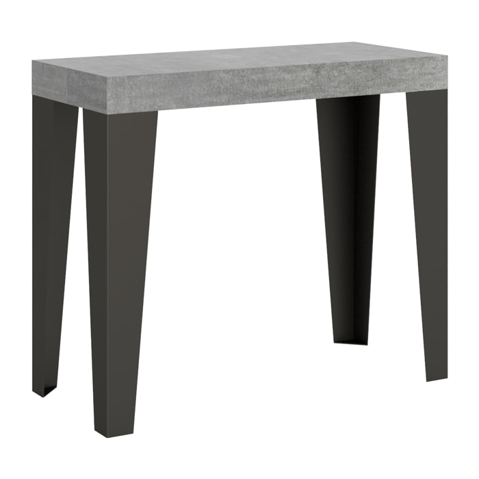 Console Flame cm.90x40 (extensible à 196) Ciment cadre Anthracite