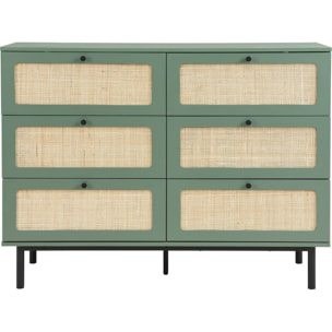 Commode 6 tiroirs en cannage - LUMA