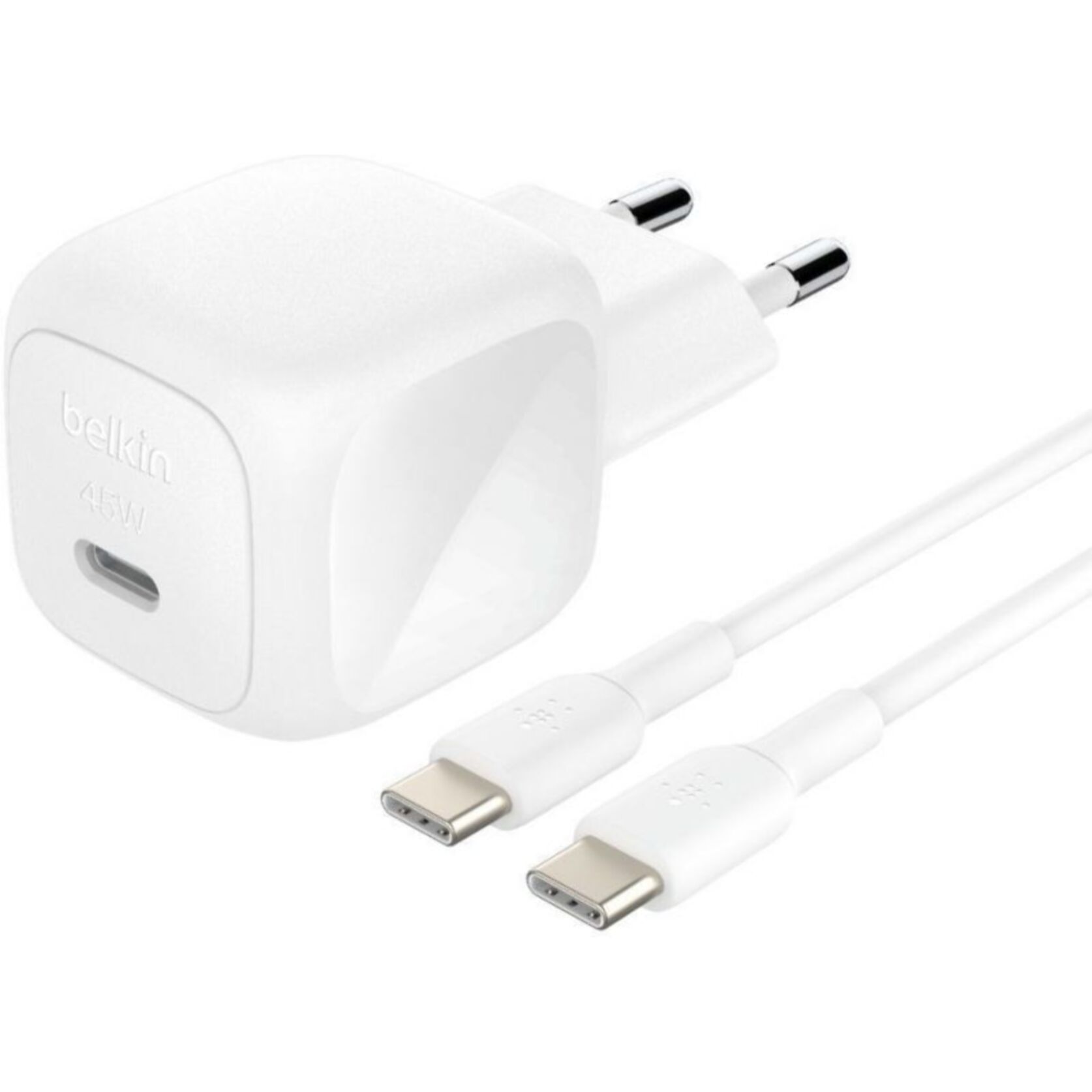 Chargeur BELKIN 45W USB charge rapide & 1M C-C blanc