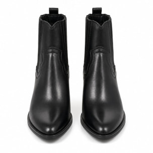 Texano basso in vera pelle - tacco 5 cm