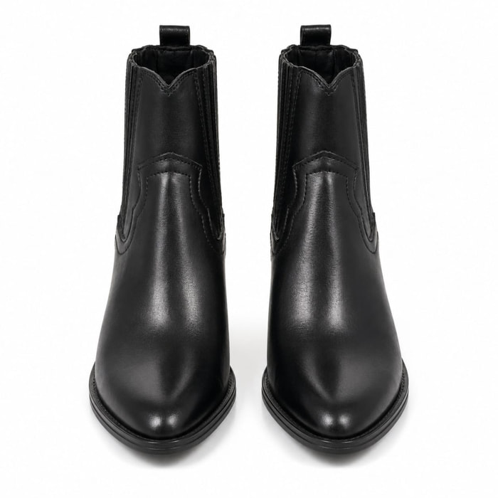 Texano basso in vera pelle - tacco 5 cm