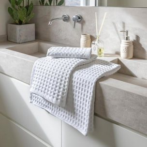 INTRECCI HOME Set Bagno Asciugamani Viso+Ospite, in Puro Cotone 300 g, Leggerezza e Praticità, con Lavorazione Nido d’Ape, Ideale per Asciugatura Rapida