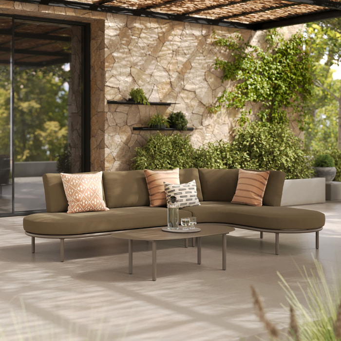 Salon de jardin 4 personnes en métal et tissu - Amaya