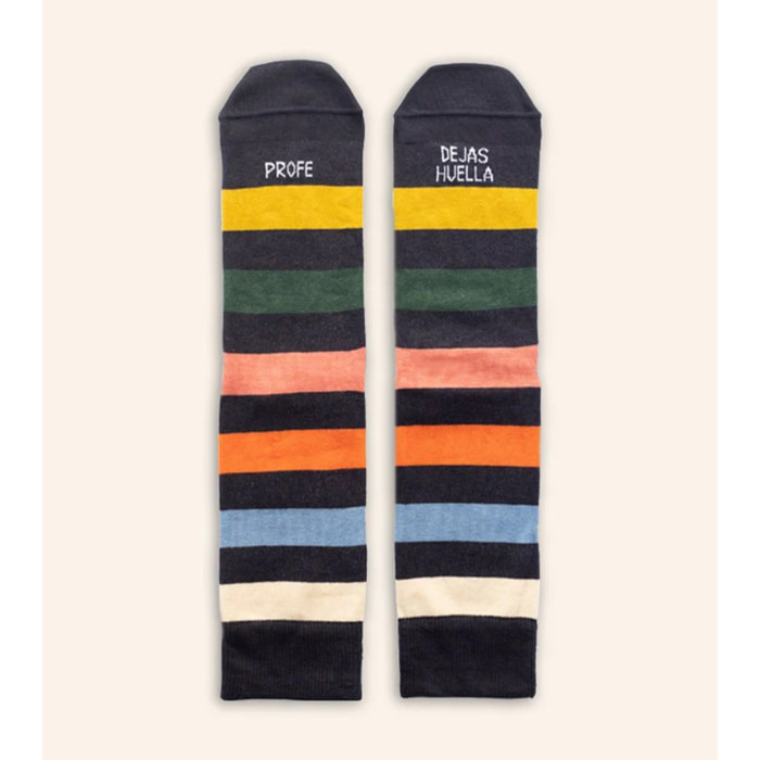 Calcetines "Profe dejas huella" Rayas talla 35-38