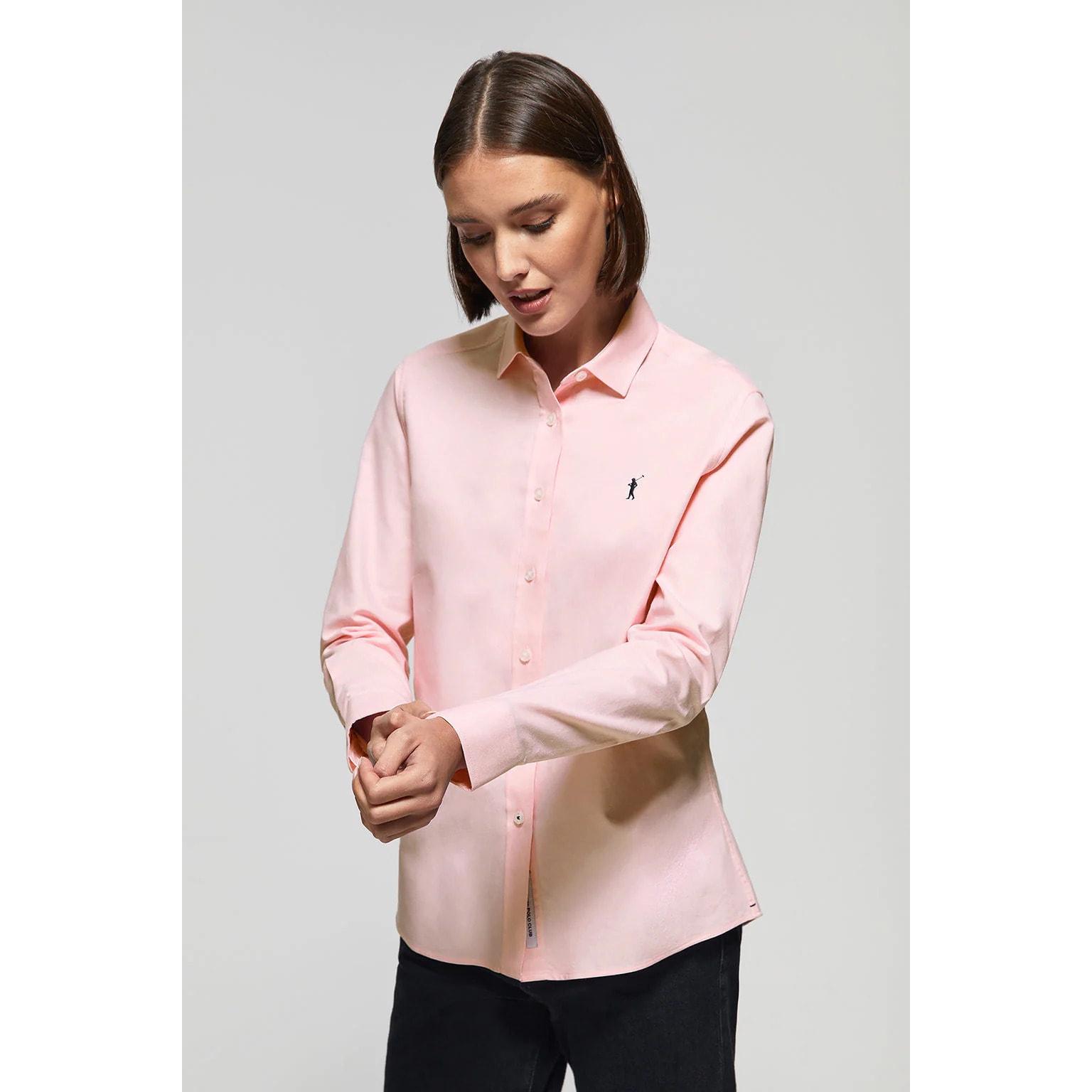 Camicia Oxford Regular fit rosa con logo Rigby Go