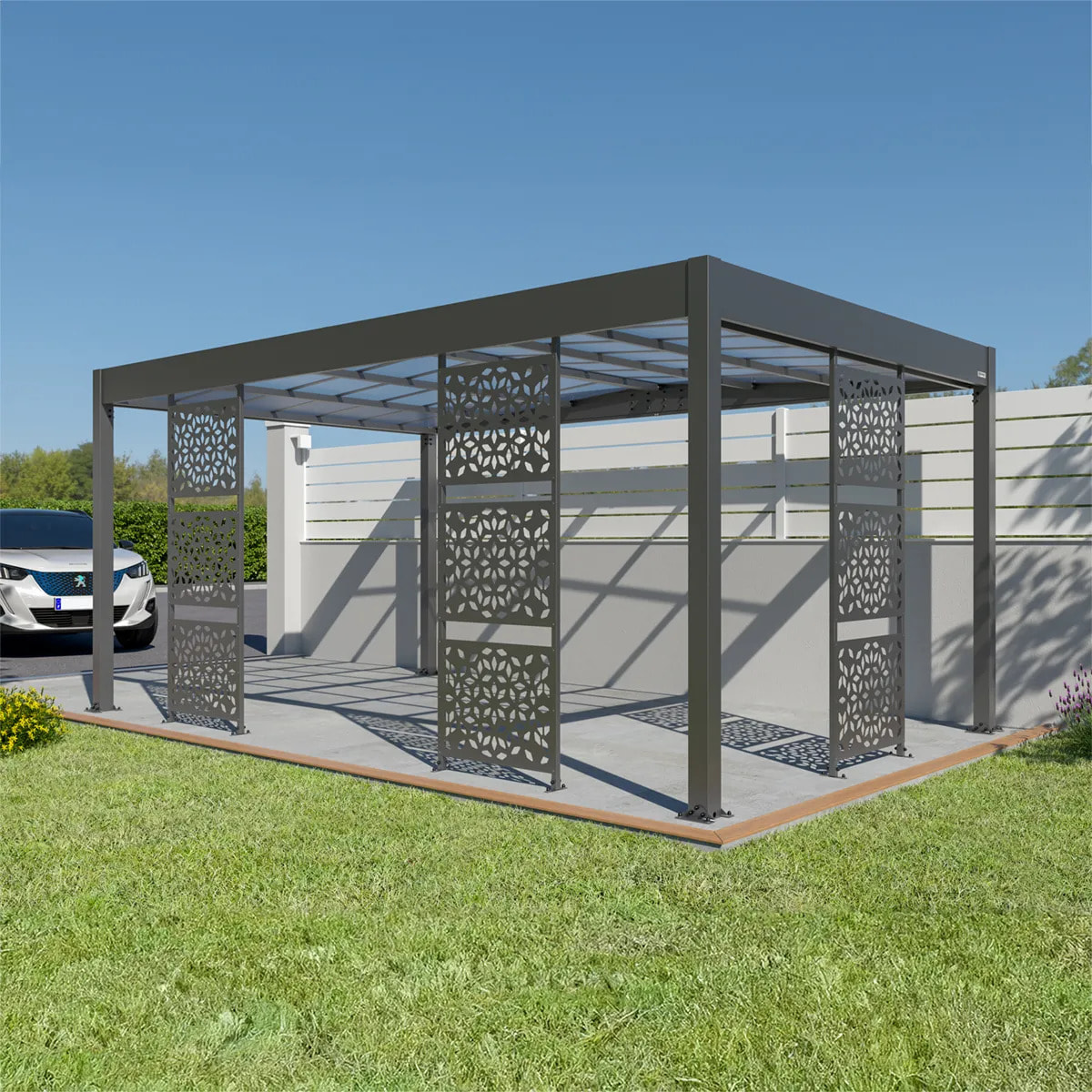 Lot de 3 claustras pour carport Libeccio