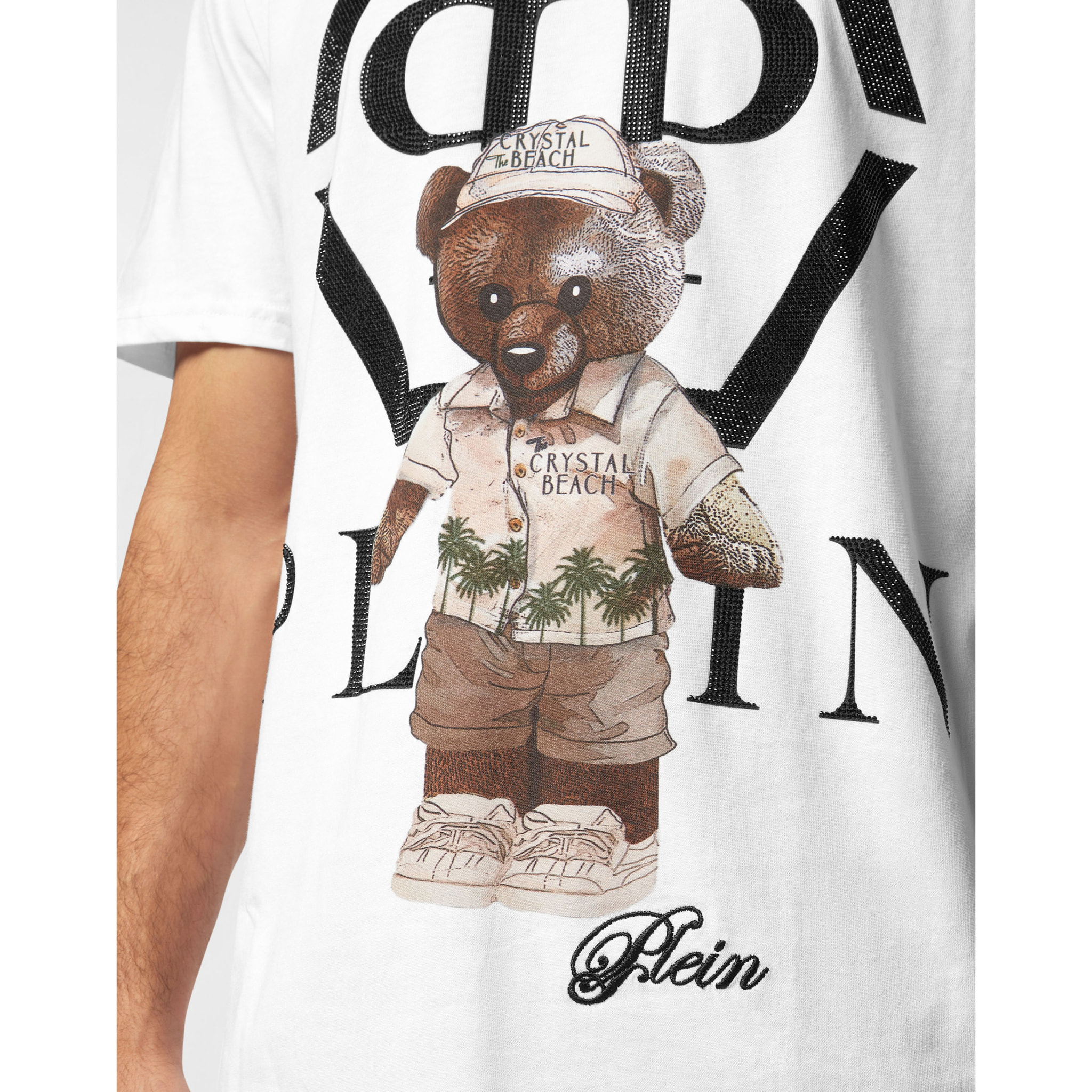 PHILIPP PLEIN Camiseta de cuello redondo y manga larga TEDDY