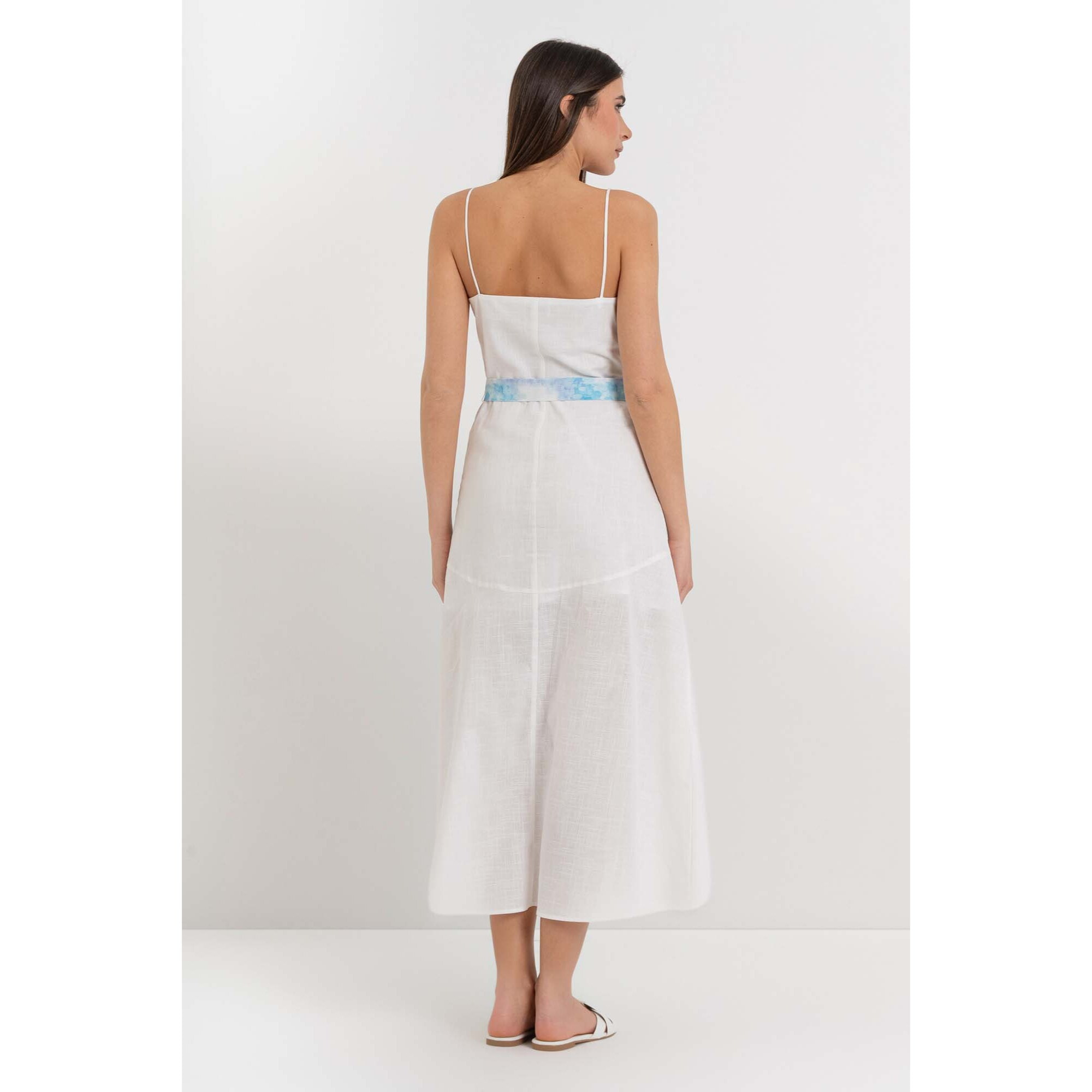 Kocca - Abito da donna in cotone con spalline sottili e cintura Donna