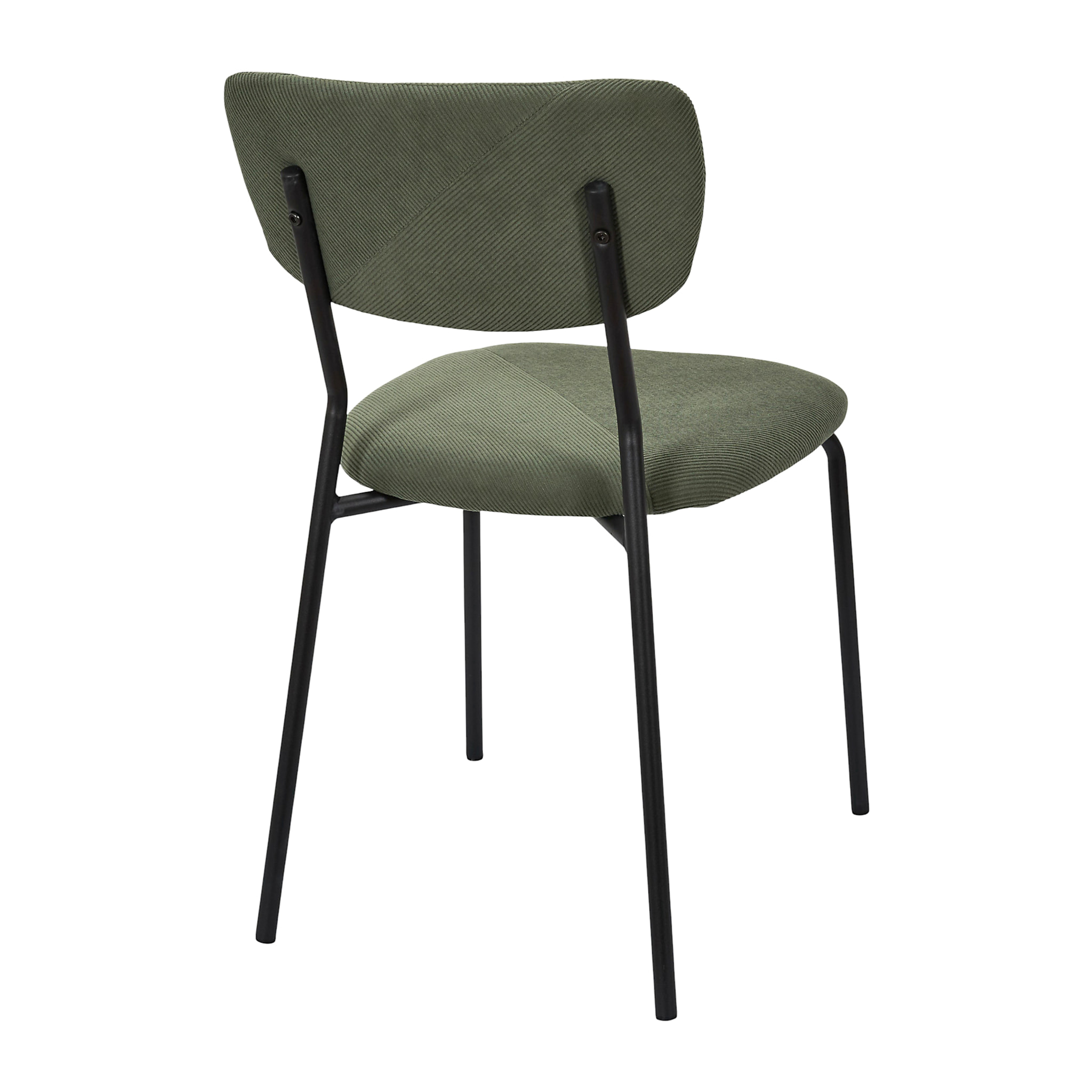 Lot de 4 Chaises - HOME DECO FACTORY - Jules - Côtelées - Confortables - Vert