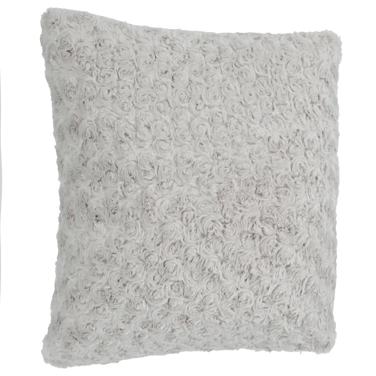 Coussin fourrure bouclé gris 45x45cm