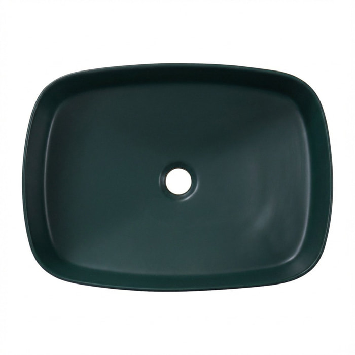 Vasque à poser rectangulaire 50 x 37,5 x 13,5 cm sans trop-plein vert mat PixL (CEPX4937GEM)