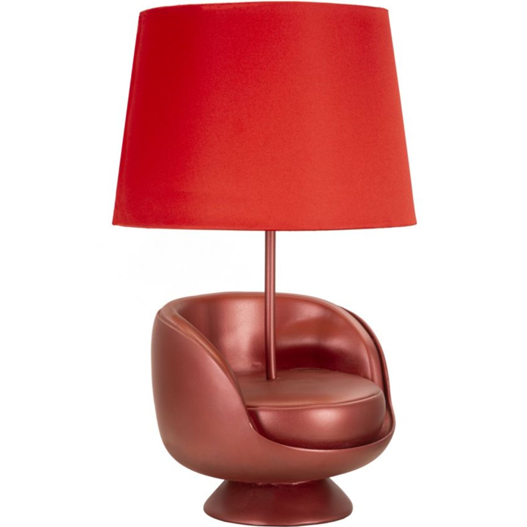 LAMPADA DA COMODINO MIDCENTURY ROSSA CM Ø 26X43