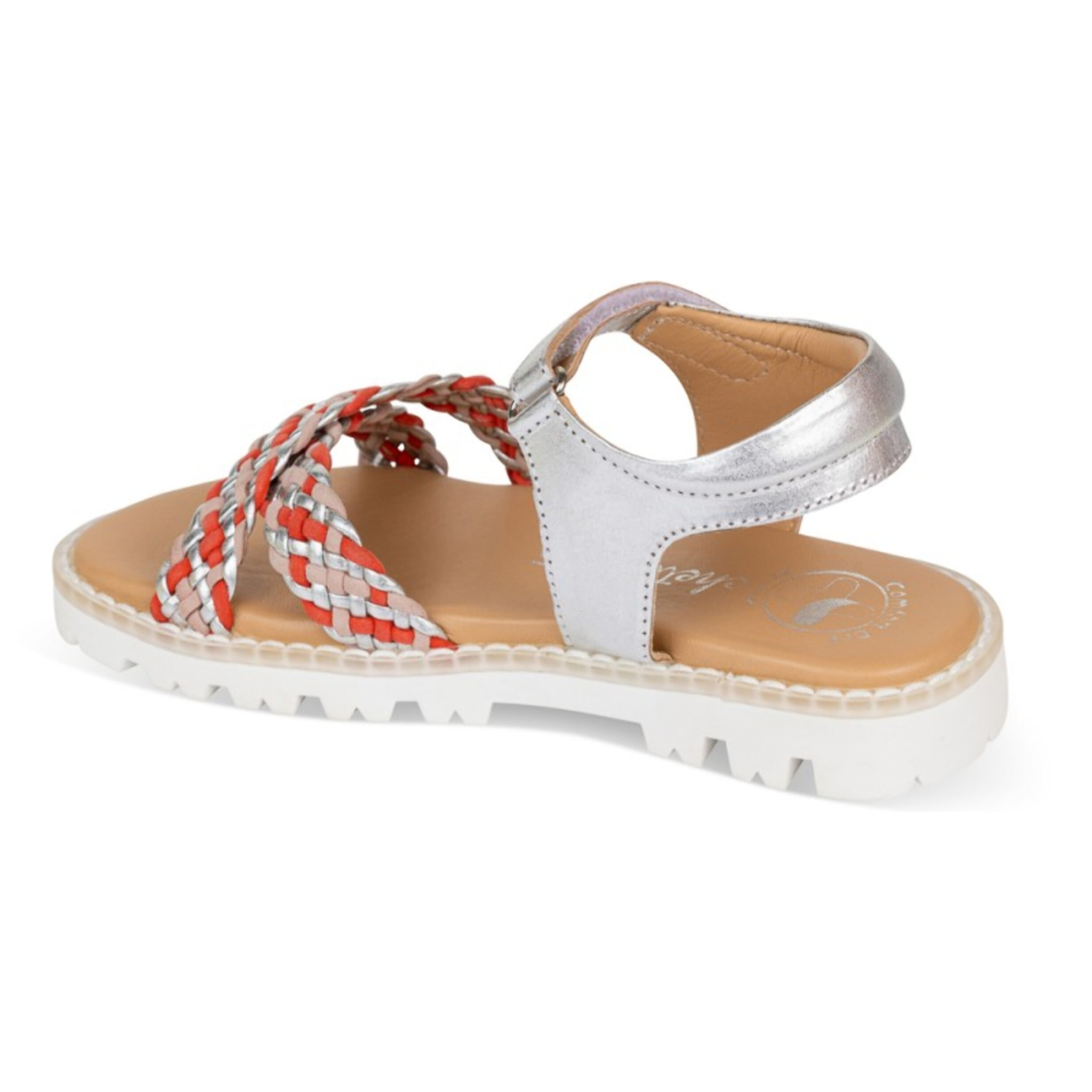 Sandalia Sport Piel Natural. Velcro/Trenza