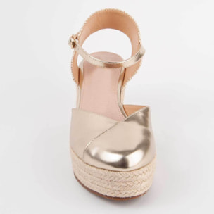 Alpargata De Cuña - Dorado - Altura: 8 Cm