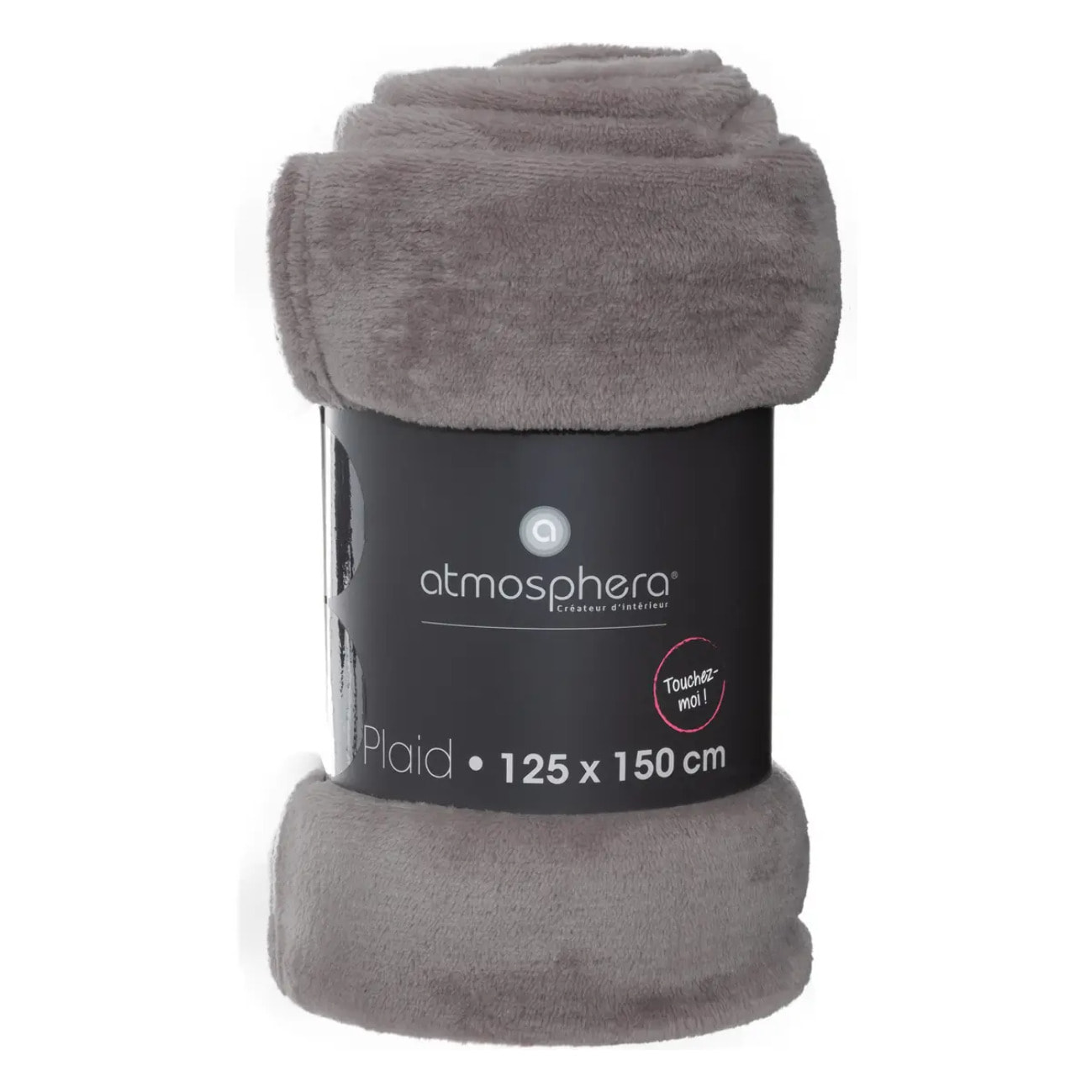 Plaid flanelle gris 125x150cm