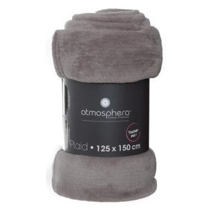 Plaid flanelle gris 125x150cm