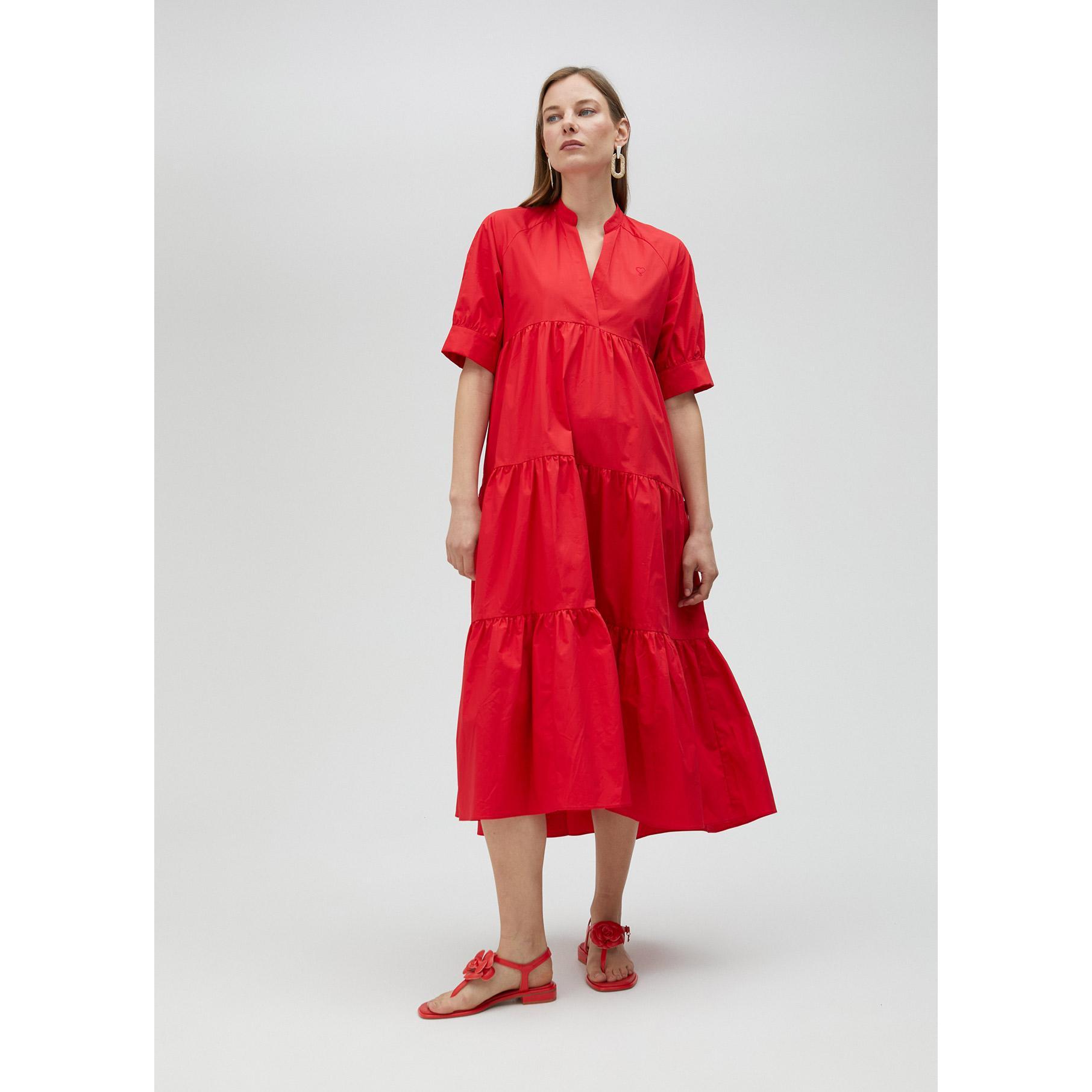 Vestito lungo con volant