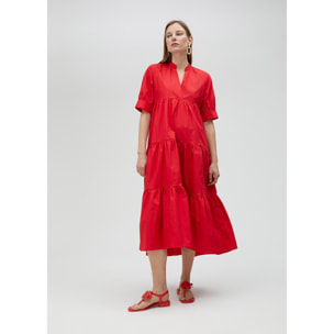 Vestito lungo con volant