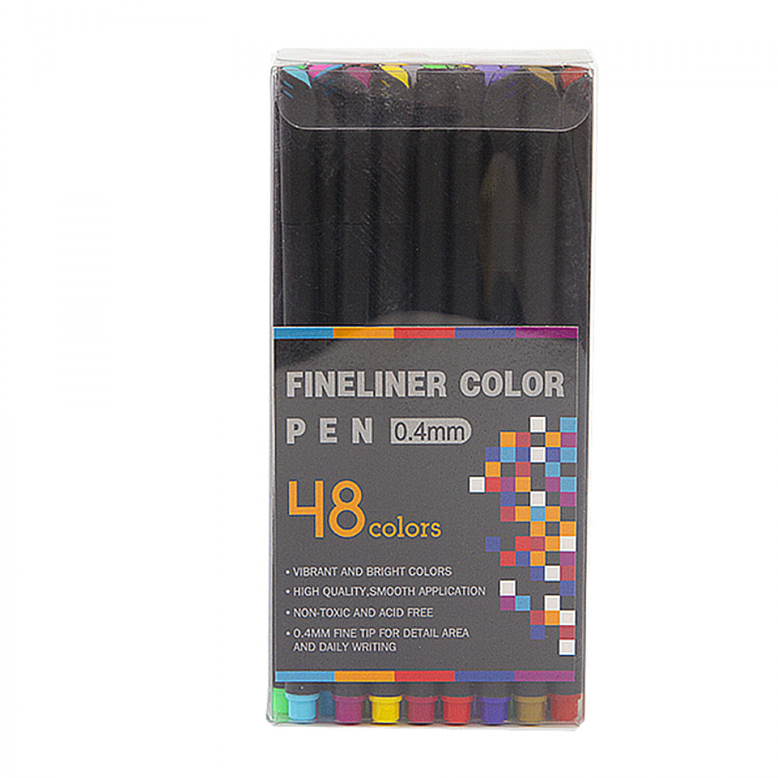 Set 48 Rotuladores  COLOR FINELINER  profesional punta fina 0,4 mms. Colores definidos y brillantes para delinear, ilustraciones, mandala…