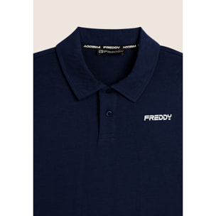 Polo in heavy jersey stretch con logo