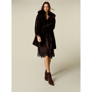 Oltre - Cappotto in tessuto peluche - Marrone
