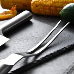 Set de cuchillo chef + tenedor para carne bbq en acero inoxidable bergner