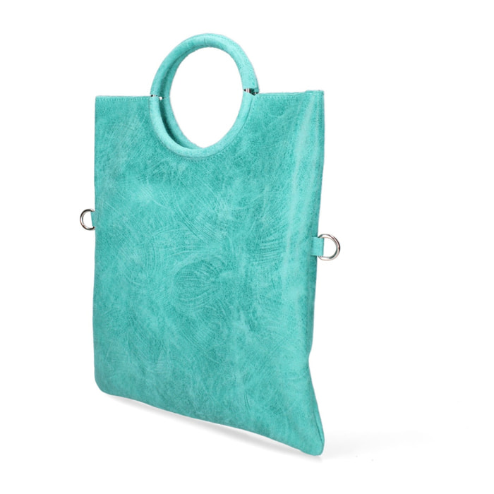 Borsa a mano da donna Made in Italy - Modello Velvet - 100% pelle scamosciata - 29.0 x 30.0 x 1.0 cm