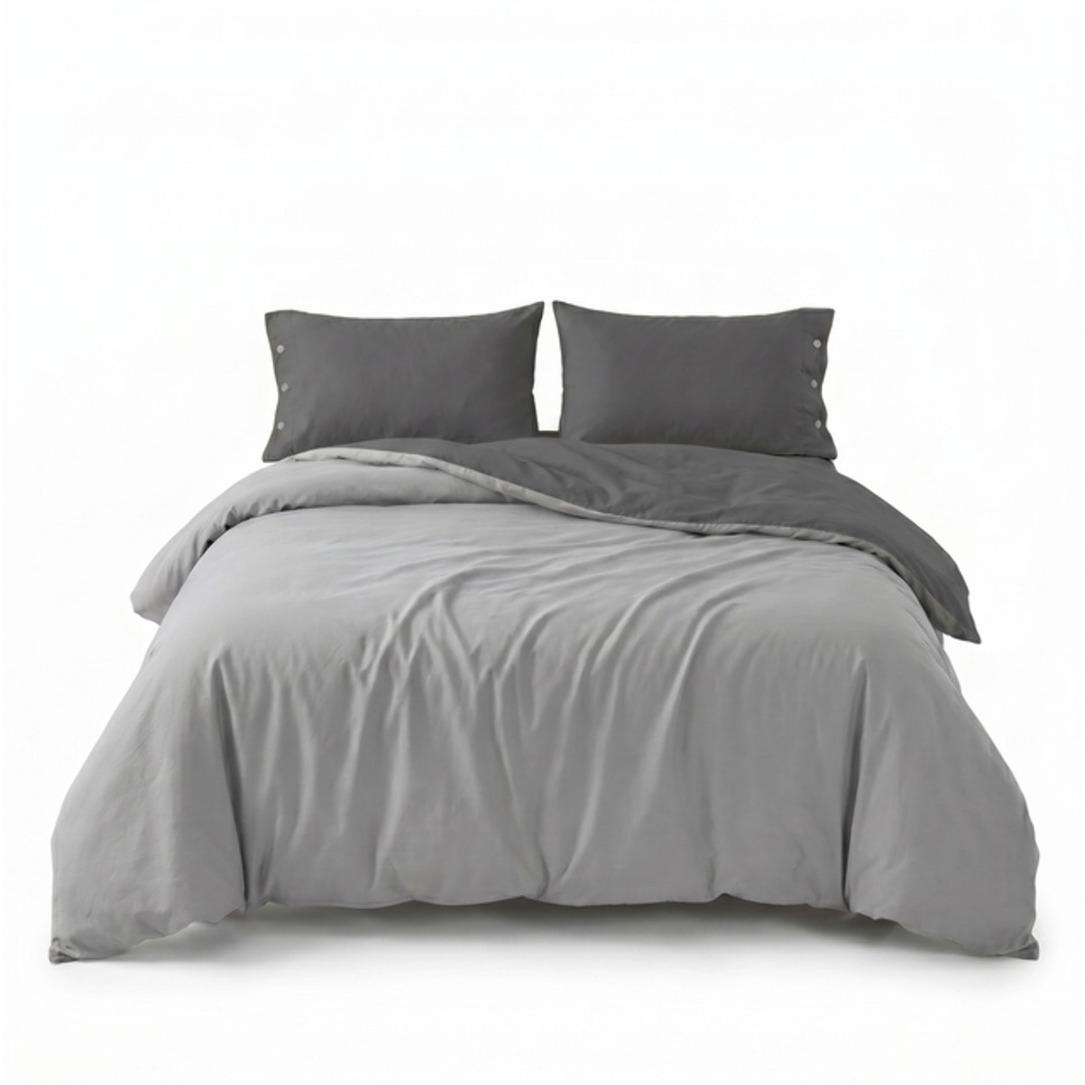 Parure copripiumino singolo in cotone bicolore morbido e traspirante, set sacco copripiumino con federa, design semplice ed elegante, tessuto resistente e certificato OEKO-TEX, facile da lavare, comfort naturale per uso quotidiano
