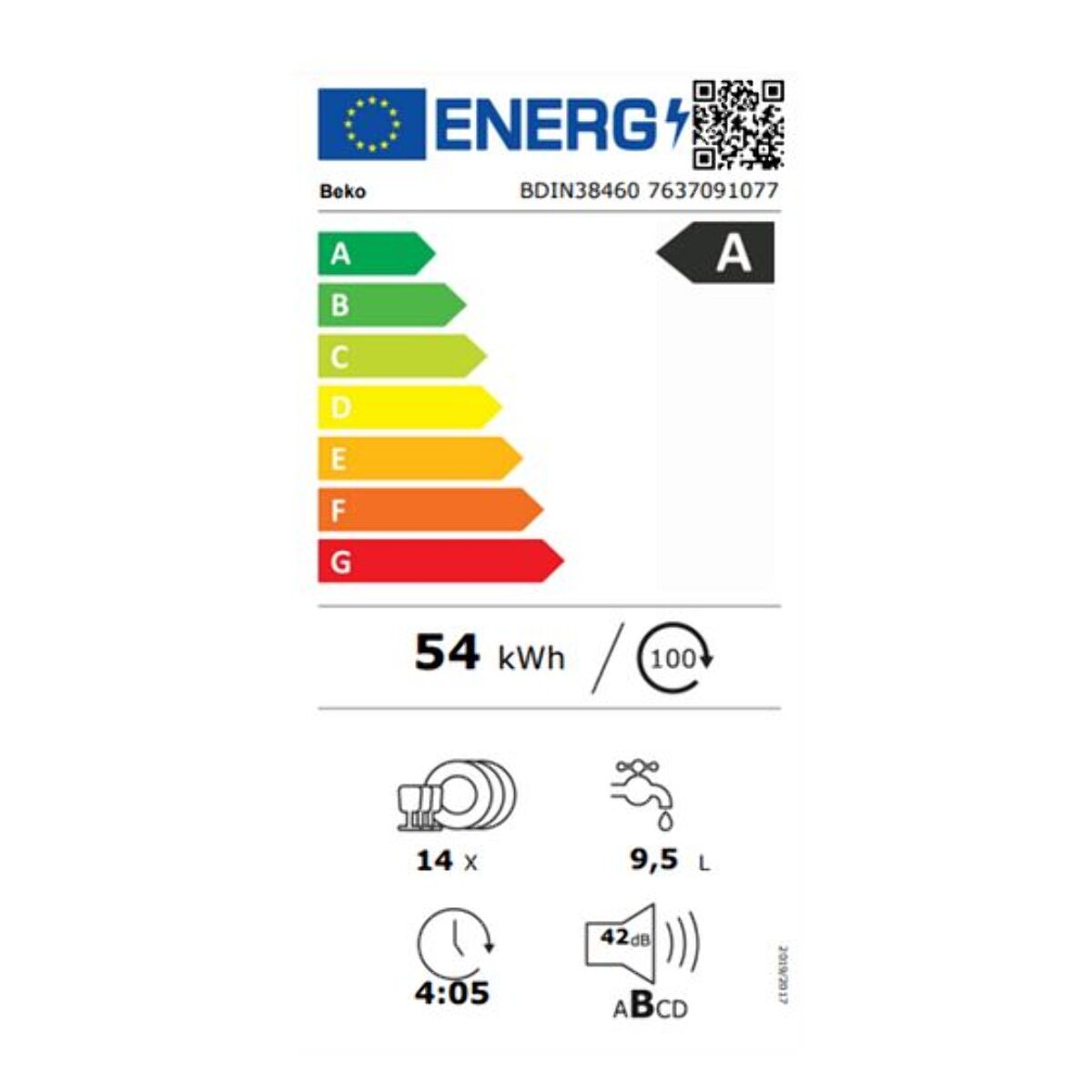 Lave vaisselle encastrable BEKO BDIN38460