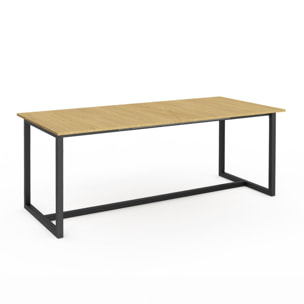 Table à manger extensible Memphis bois et noir 200-250cm