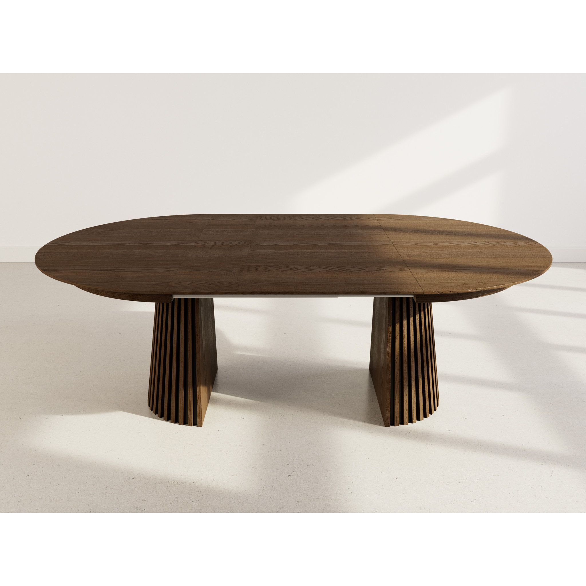 Freya - table à manger ronde extensible - 6 à 10 personnes - Marron